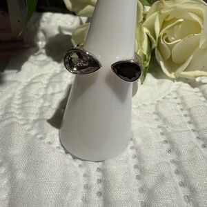 Bomb Party Size 6- Lab Created Smoky Topaz and Black Onyx